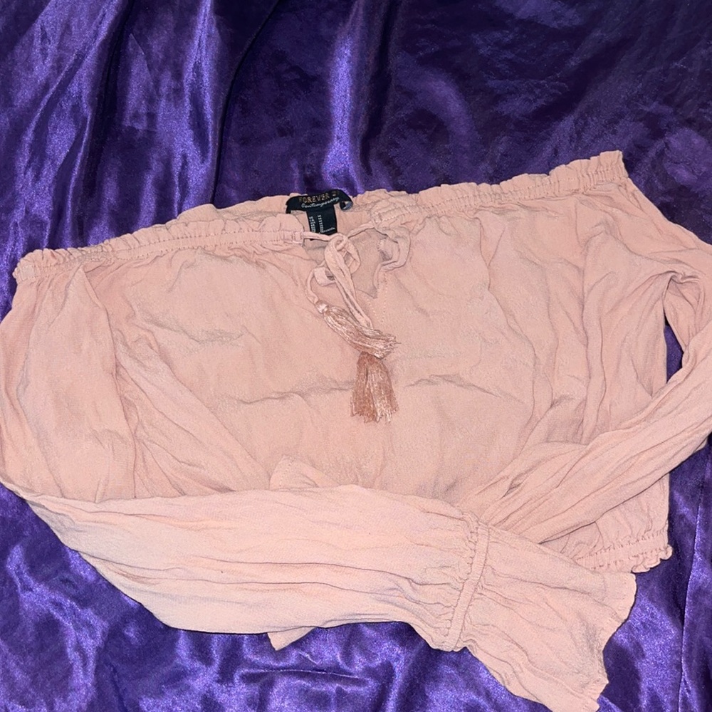 Forever 21 Blush Pink Cropped Blouse